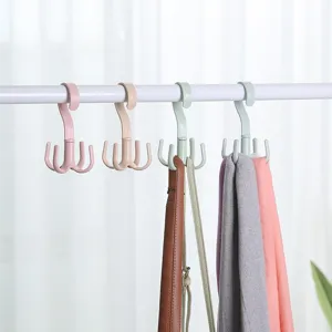 Multifunktionaler Rotierender Vier-Klauen Plastik Haken Kleiderschrank Organizer