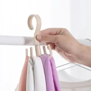 Plastik multifunktionaler 4-Klauen Dreh-Haken für Schrank Tasche Organisation Hauptbild