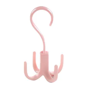 Rose 360 Degré Rotatif 4 Crochets Plastique Armoire Penderie Multifonctionnel Cintre