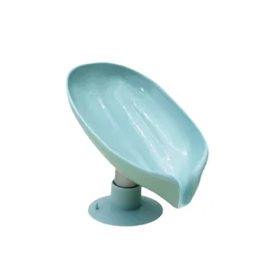 Creative Lotus Leaf Soap Dish Punch Free Wall Mounted Drainage Soap Holder Silicone Bathroom Storage Box Soap Tray
