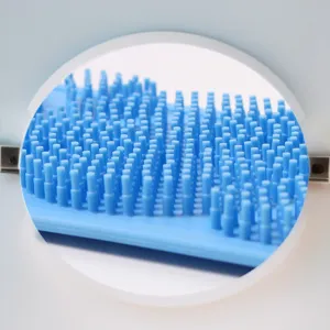 Blue silicone bath body scrubber back brush for shower massage and easy cleaning tool