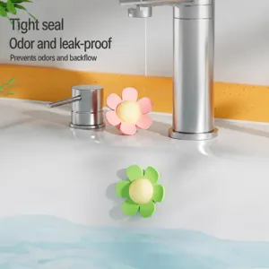 Silicone Flower Sink Overflow Hole Stopper Deodorant Insect-Proof Sealing Plug Bathroom Washbasin Water Leakage Plug