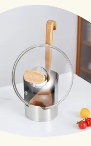 Supporto per coperchio in acciaio inossidabile organizer per utensili da cucina portaoggetti.