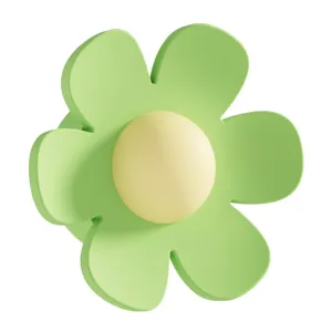 Green silicone flower sink overflow hole cover plug for bathroom basin, cute and practical.