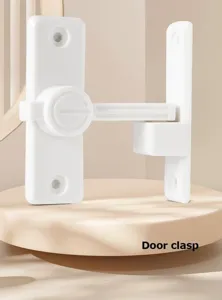 Serratura per porta a 90 gradi in plastica bianca per porta scorrevole da bagno