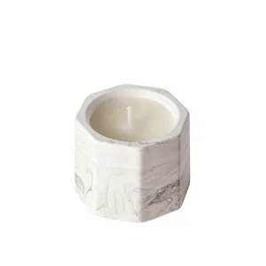 Marble texture hexagonal scented candle for home decor and relaxing aromatherapy experience