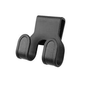 Universal electric scooter front hanging hook, black plastic double hook storage rack for motorcycle.