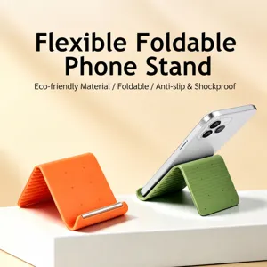 Supporto per cellulare pieghevole in silicone, supporto da scrivania flessibile e comodo.