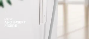 Wall mounted power strip holder detail view, punch free socket fixer close up white style