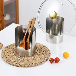 Supporto per Mestolo da Zuppa in Acciaio Inossidabile e Porta Coperchio Scaffale da Cucina