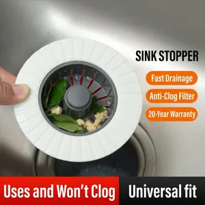 Filtre d'Évier de Cuisine Universel Anti-Odeur Panier en Plastique Bouchon d'Évier Noyau Rebondissant Bouchon d'Eau