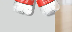 Heavy duty wall mount sticker detail showing strong load capacity holding large bottles securely.