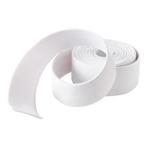 White PVC waterproof anti-mold sealing tape roll for kitchen sink and toilet gap protection.