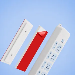 Self-adhesive wall mount power strip holder punch-free socket fixer for home organization