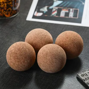 Natural cork balls set of four for home decor massage or replacement lid use dark textured