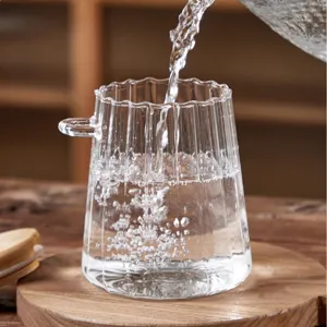 Clear glass tea storage jar high borosilicate glass canister with lid and side handle main view