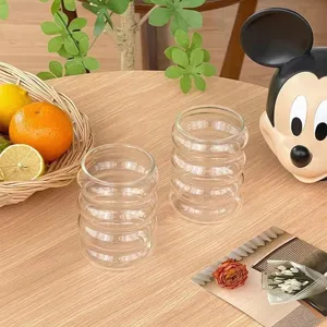 Clear ripple glass cup heat resistant cute caterpillar coffee milk tea cup for home use