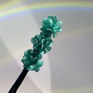 Grüne Hortensie Haarknoten Macher elegante Haarstyling Werkzeug Blumen Haarnadel für Damen