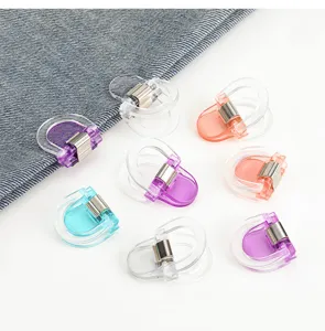 Transparante broekomslagclips voor verstelbare zoom, eenvoudig denim fixatiehulpmiddel.