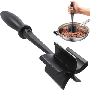 Black meat chopper hamburger masher tool for ground beef cooking kitchen utensil 1pc