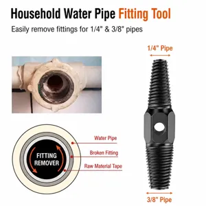 Double head broken screw extractor for 4 and 6 point water pipes and faucets removal.