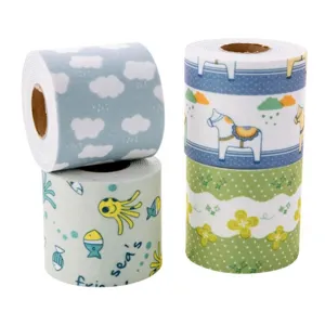 Waterproof anti-fouling sticker rolls for kitchen sink and bathroom, cute cartoon patterns.