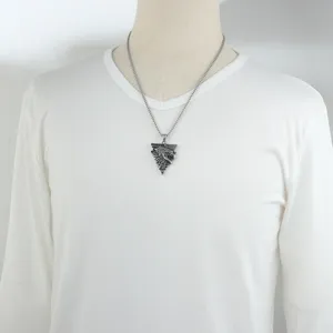 Men's Stainless Steel Eagle Head Pendant Necklace Hip Hop Style Trendy Fashion Jewelry