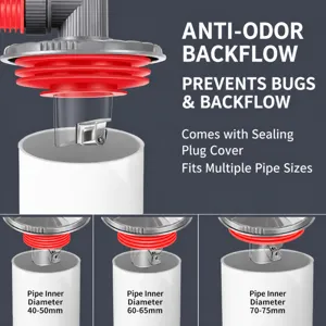 Conector de sello desodorante para tubo de desagüe de lavadora anti-desbordamiento