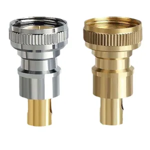 Washing machine faucet adapter brass and chrome quick connect fittings automatic stop.