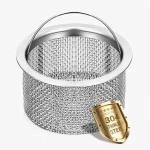 Stainless steel sink strainer basket kitchen drainage filter with handle mesh net for food catcher
