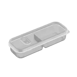 Narrow Fridge Compartmentalized Food Storage Box Clear Plastic Meal Prep Freezer Container