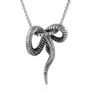 Punk retro roestvrijstalen slang hanger ketting voor mannen titanium stalen sierade