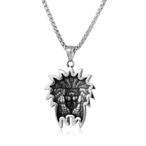 Stainless Steel Indian Chief Pendant Necklace for Men Vintage Tribal Punk Jewelry Chain