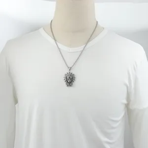 Men vintage Indian chief pendant necklace titanium steel retro silver jewelry for daily wear