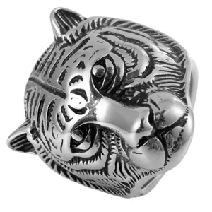 Men's stainless steel tiger head ring cool biker statement jewelry vintage animal ring