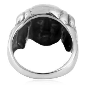 Men vintage retro monster titanium steel ring punk gothic detailed jewelry accessory fashion