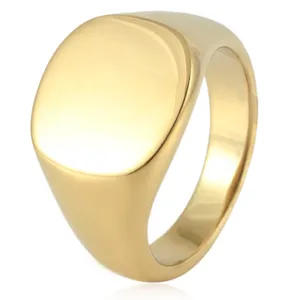 Bague Sceau en Acier Titane Minimaliste Pour Hommes Femmes Bague Lisse en Acier Inoxydable Poli Finition Miroir Bijoux Quotidiens