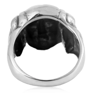 Men's retro monster titanium steel ring, European American punk gothic style statement jewelry.