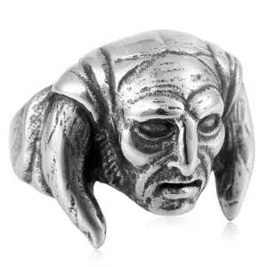 Vintage men stainless steel ring gothic demon monster punk rock jewelry accessory gift fashion