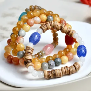 Chinesischer Stil bunte Craquelé Kristall Perlen Paar Armband Retro neues Design Schmuck