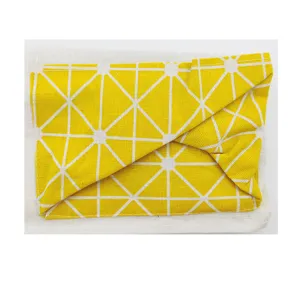 Borsa portaoggetti appendiabiti in cotone lino giallo geometrico porta parete organizzatore