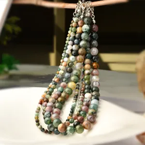Handgefertigte mehrsträngige indische Achat Perlen Halskette Vintage Schmuck Kragenkette Großhandel