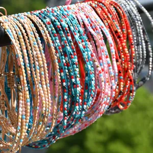 Bracciali intrecciati con perline Miyuki colorate, gioielli da donna minimalisti.
