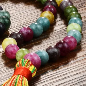 Bracelet de perles de tourmaline colorées 99 perles de prière collier long gland vente en gros