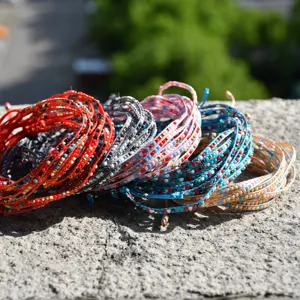 Bracciali intrecciati con perline miyuki colorate impilati gioielli fatti a mano set