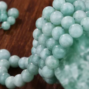 Collana lunga di perle di giada verde vintage perle di preghiera stile etnico principale