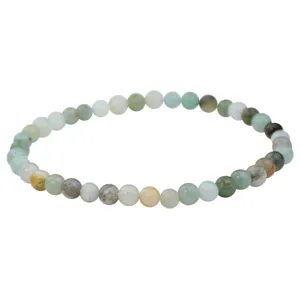 Natural stone beaded bracelet, 4mm gemstone elastic stretch bracelet for women daily wear