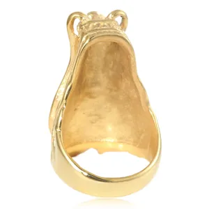 Gouden draak hoofd ring heren retro punk roestvrij staal statement sieraden cool mooi