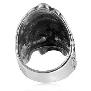 Vintage edelstahl totenkopf ring für herren, gotischer biker schädelschmuck ring mode.
