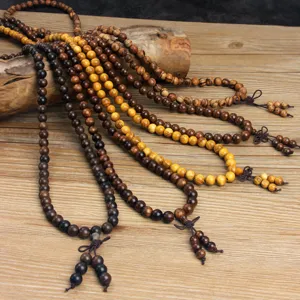 Vintage 108 beads wooden bracelet meditation prayer beads unisex fashion jewelry gift